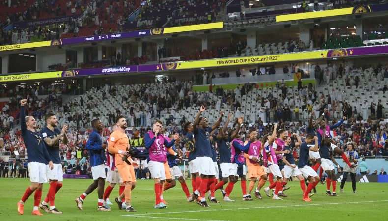 Jugadores de Francia celebrando