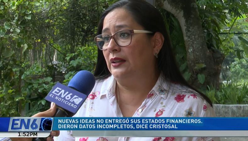 Nuevas Ideas no entregó información de financiamiento, dice Cristosal