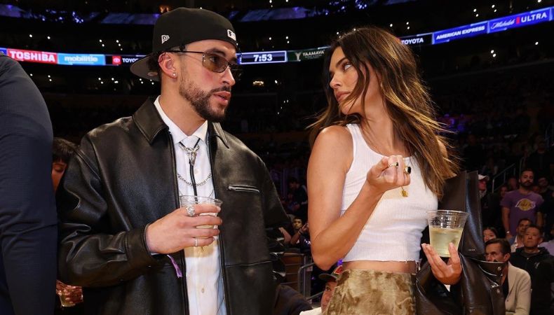 Bad Bunny y Kendall Jenner se dejan ver en público en juego de los Lakers