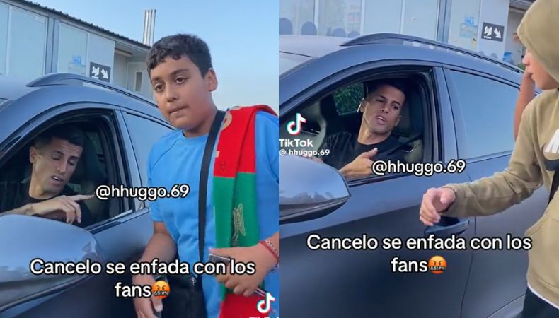 Cancelo se enfada con unos fanáticos que le pidieron tomarse fotos