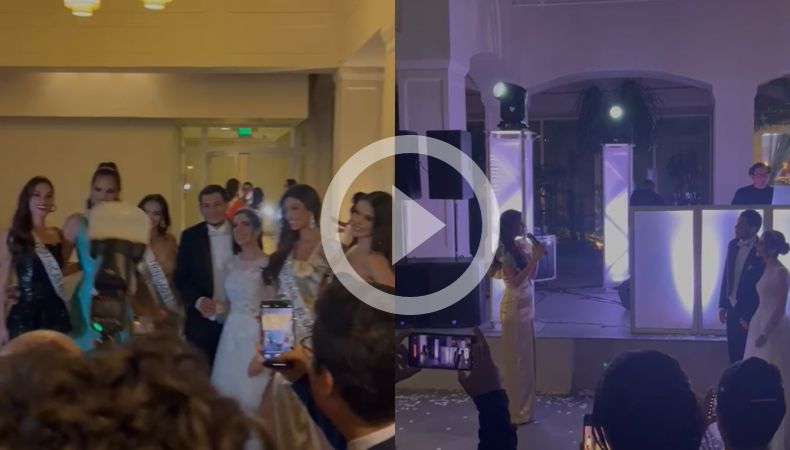 ¡Al estilo Miss Universo! Las reinas de belleza fueron invitadas a una boda en San Salvador