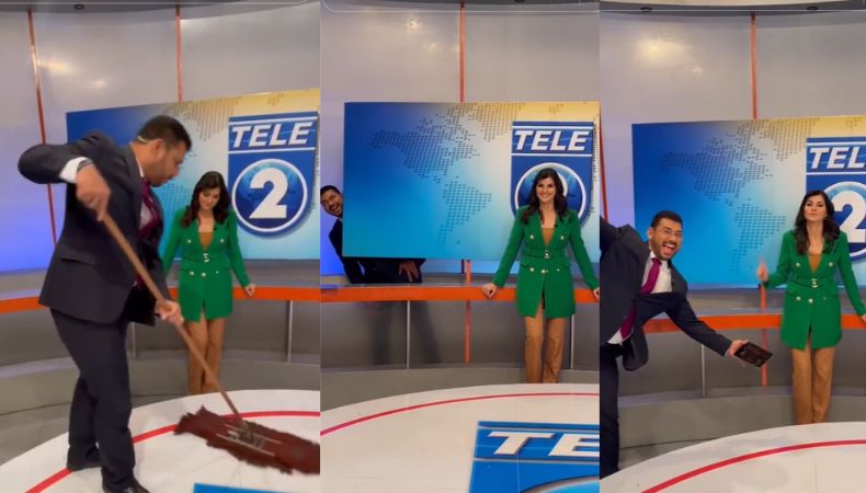 ¡Así se divierten Federico Zeledón y Lourdes Lara en el set de Teledos!