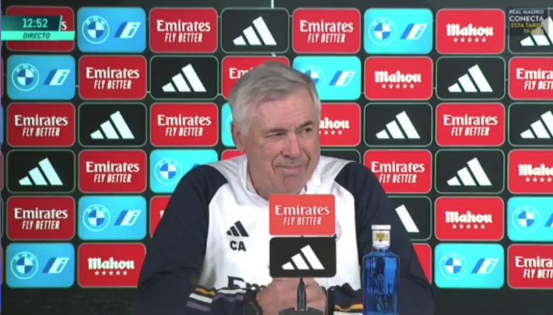 Las risas de Ancelotti cuando le preguntan por Mbappé