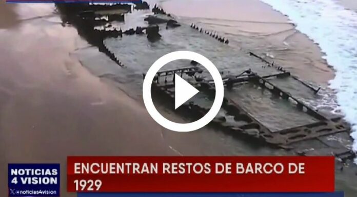 Restos de un barco son encontrados en una playa