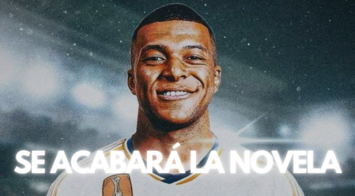Mbappé vistiendo la camisa del Real Madrid.