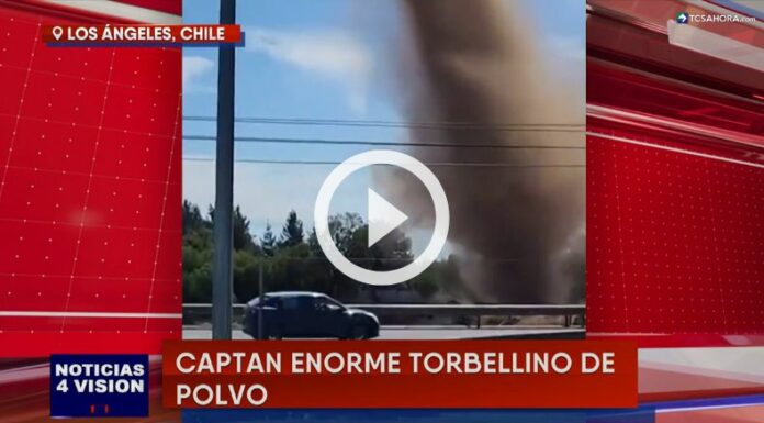 Captan un enorme torbellino de polvo en Chile.