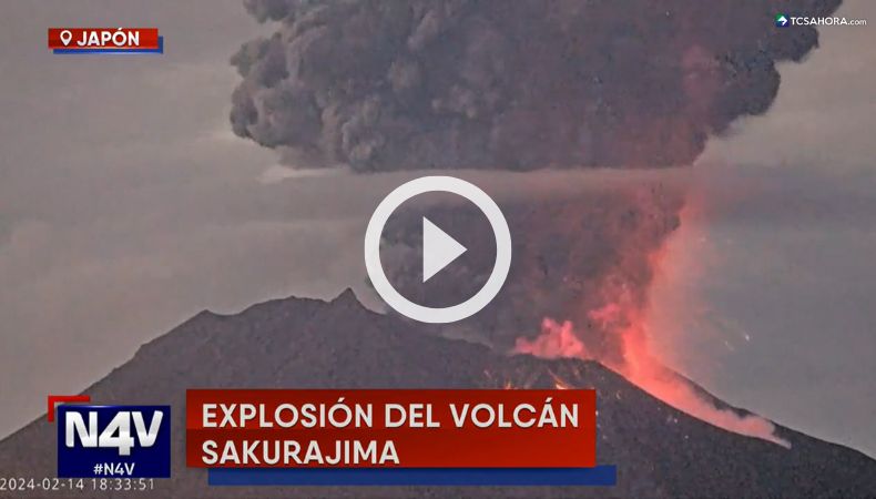 Volcán Sakurajima de Japón registró una erupción.