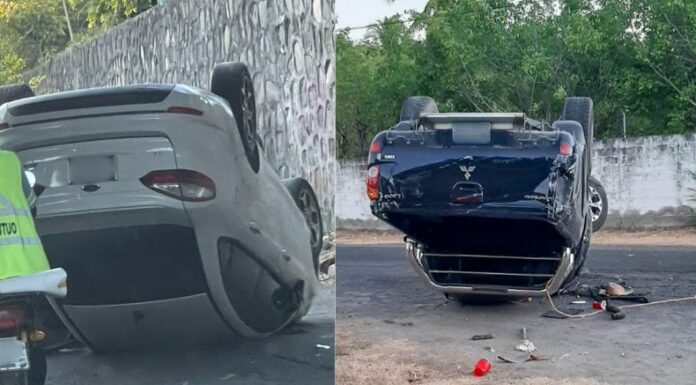 Se reportaron dos vehículos volcados en diferentes puntos del país.