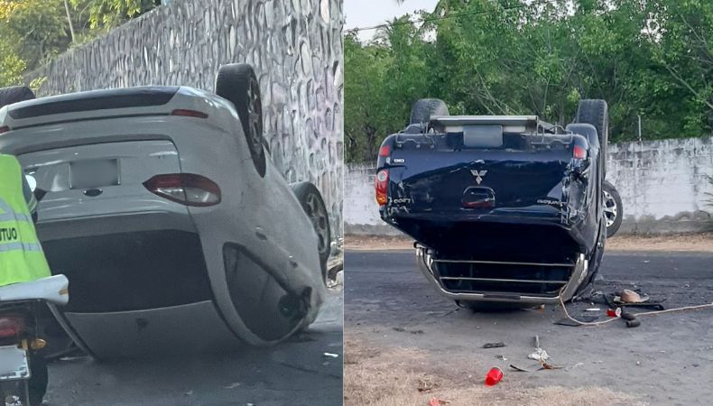 Se reportaron dos vehículos volcados en diferentes puntos del país.