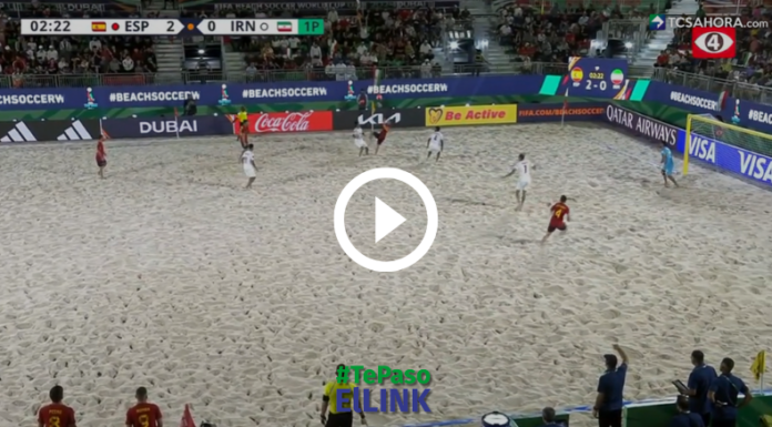 Selección de España jugando el Mundial de Playa