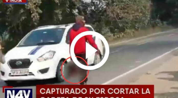 Hombre camina con cabeza decapitada en su mano