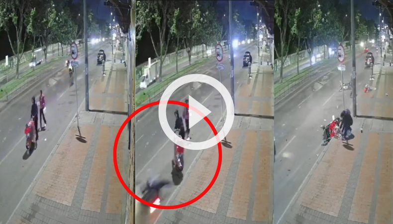 Un motociclista atropelló a unos padres que llevaban a su bebé.