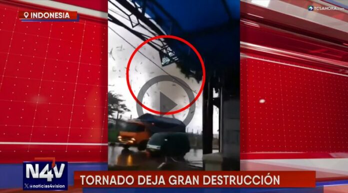 Un potente tornado se registró en Indonesia.