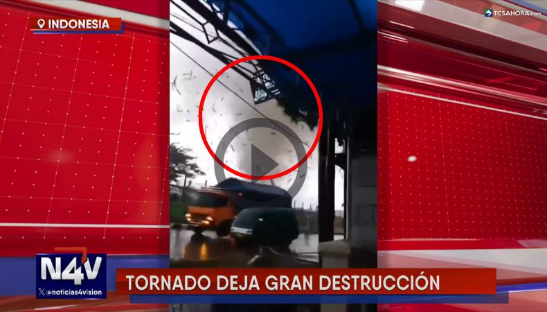 Un potente tornado se registró en Indonesia.