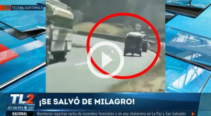 Captan fuerte accidente de tránsito en la Ruta Interamericana, Guatemala.