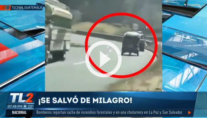 Captan fuerte accidente de tránsito en la Ruta Interamericana, Guatemala.