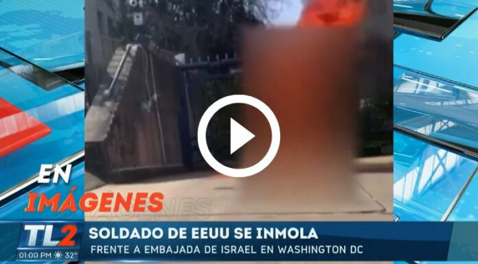 Soldado se prende fuego frente a la embajada de Israel en EE. UU.