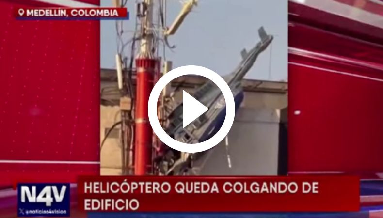 Helicóptero se accidenta en Colombia