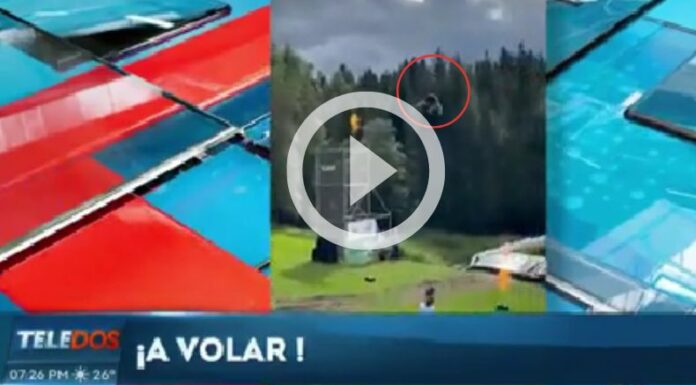 Hombre vuela por los aires por catapulta