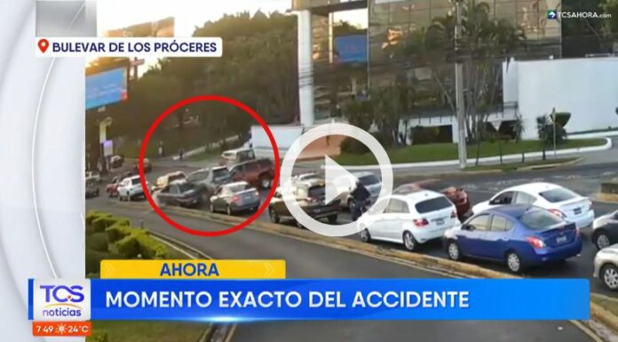 Cámara capta accidente en el bulevar Los Próceres.
