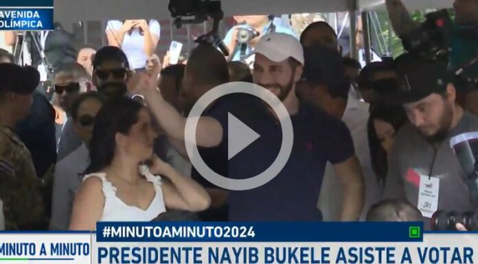 Presidente Bukele llega a votar a la Olímpica