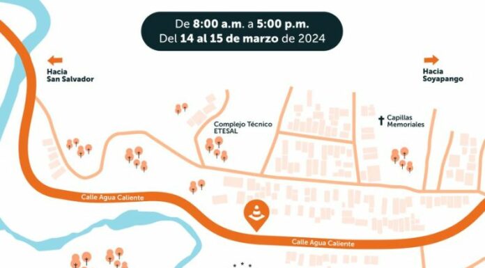 Paso restringido en calle Agua Caliente