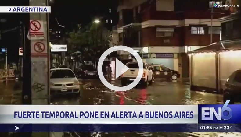 Fuerte temporal deja inundaciones y daños materiales en Argentina.