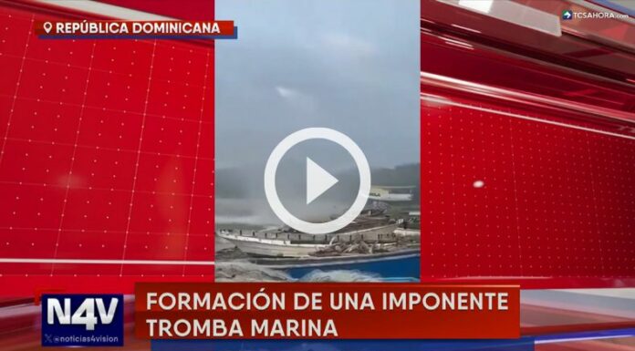 Captan enorme tromba marina en República Dominicana.
