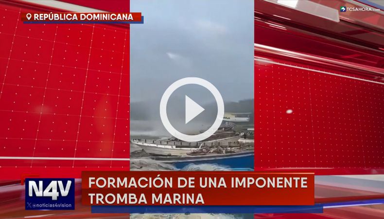Captan enorme tromba marina en República Dominicana.