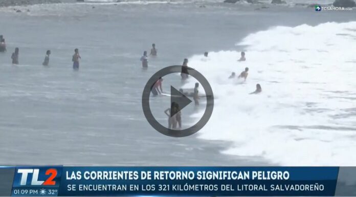 MARN pronostica corrientes de retorno en playas del país.