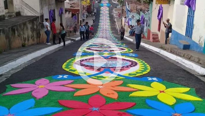 Sensuntepeque prepara la alfombra más grande de El Salvador