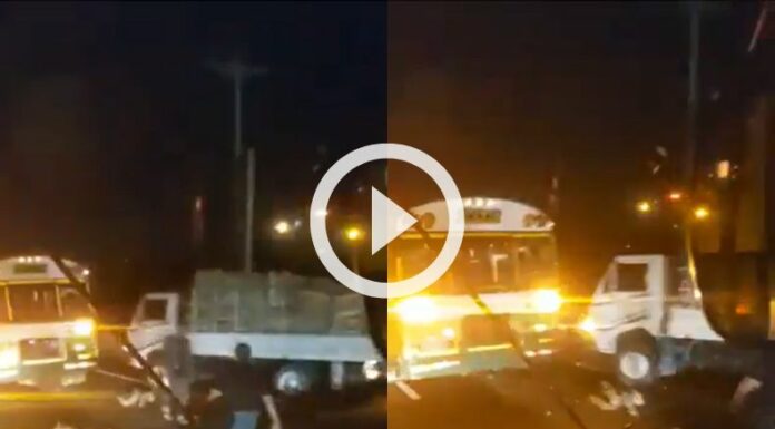 Triple accidente en la carretera que de Santa Ana conduce a San Salvador.