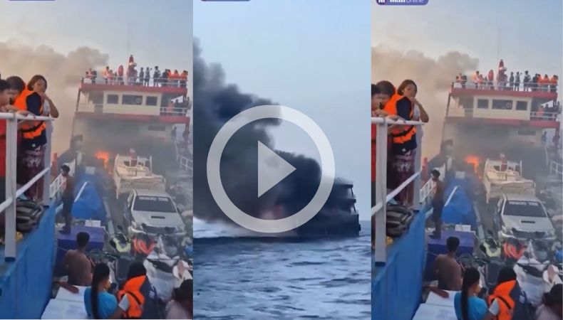 Tailandia: Pasajeros huyen de un ferry en llamas