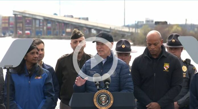 Joe Biden visita puente en Baltimore