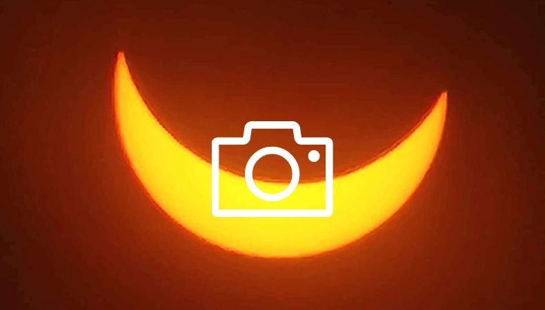 El eclipse desde el lente de un celular