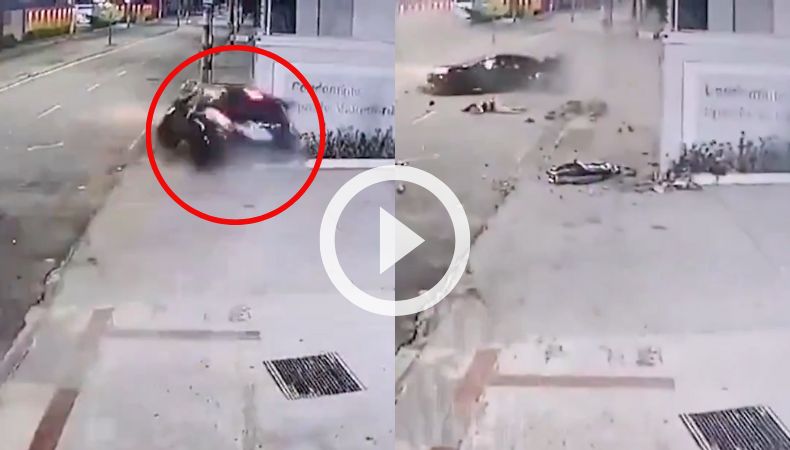 Cámara capta fatal accidente en el que murieron dos jóvenes en Brasil.