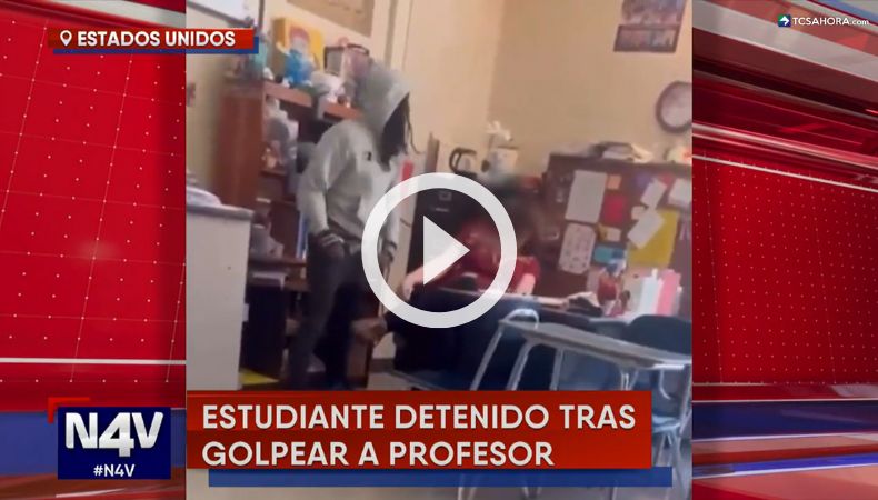 Detienen a estudiante que golpeó a maestra en plena clase.