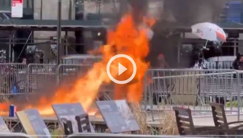 Hombre se prende fuego