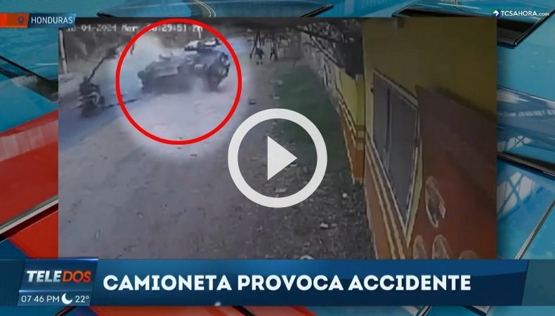 Cámara captó aparatoso accidente de tránsito en Honduras.