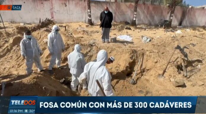 Encuentran en Gaza una fosa común con cientos de cadáveres