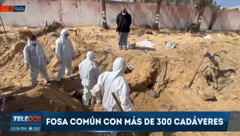 Encuentran en Gaza una fosa común con cientos de cadáveres