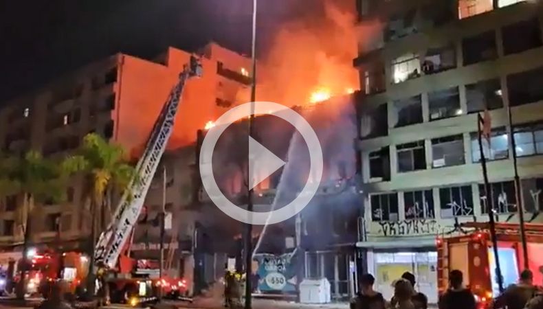 [Video] Varios muertos por voraz incendio en un hotel de Brasil