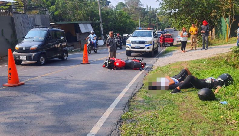 Accidente deja dos lesionados en la carrera hacia Panchimalco.