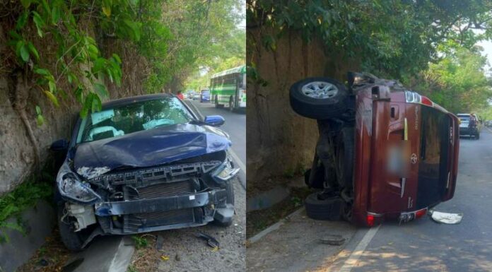 Accidente en San Rafael Cedros deja tres personas lesionadas