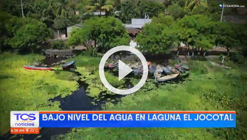 Población preocupada por bajo nivel de agua en la Laguna El Jocotal.