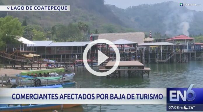 Así se mantiene la emergencia ambiental en el lago de Coatepeque.