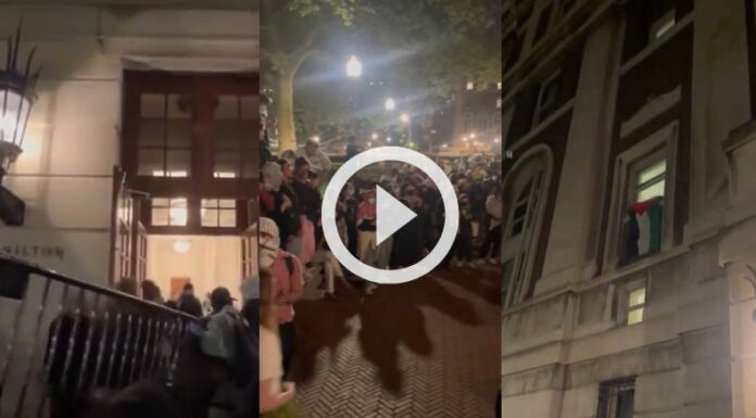 Manifestantes irrumpen en edificio de la Universidad de Columbia.