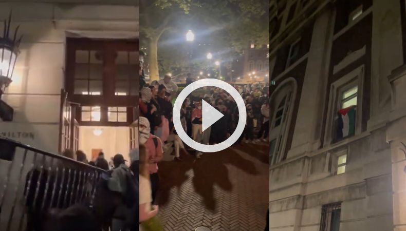 Manifestantes irrumpen en edificio de la Universidad de Columbia.