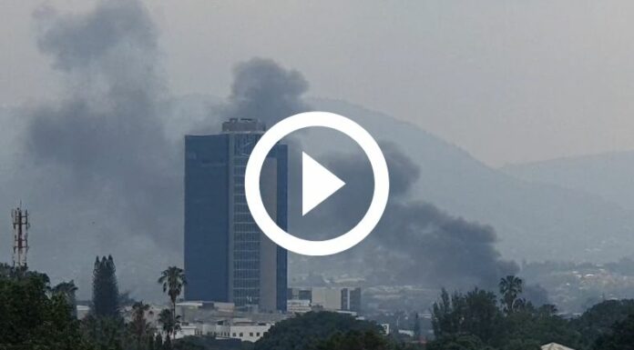 Incendio en las cercanías de la terminal de Occidente