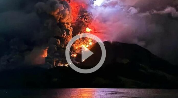 [Video] Erupciones en el monte Ruang provocan daños en las viviendas